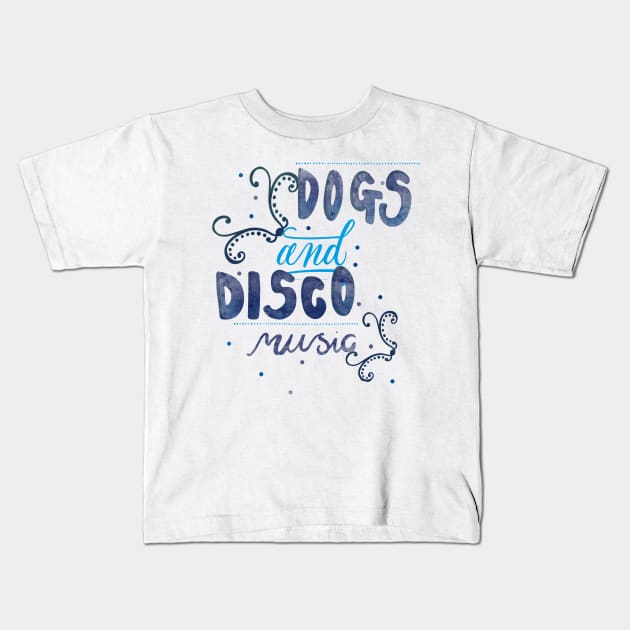 Dogs and Disco Music Pets, Old School T-shirt Kids T-Shirt by PhantomDesign